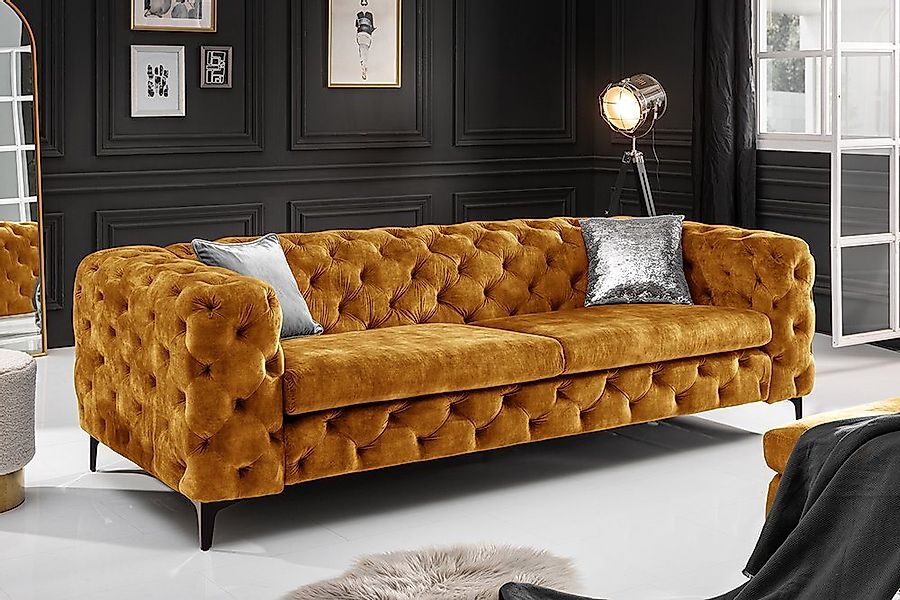 riess-ambiente 3-Sitzer MODERN BAROCK 235cm senfgelb · 3-Sitzer Couch aus S günstig online kaufen