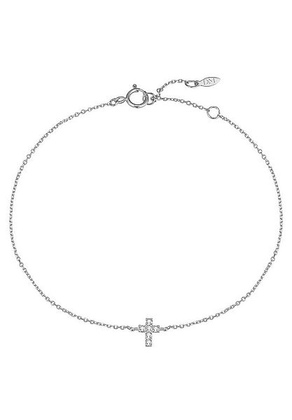 Dear Me Goldarmband 585 Gold Kreuz Kristalle, Armkette Echtgold Anhänger, 1 günstig online kaufen