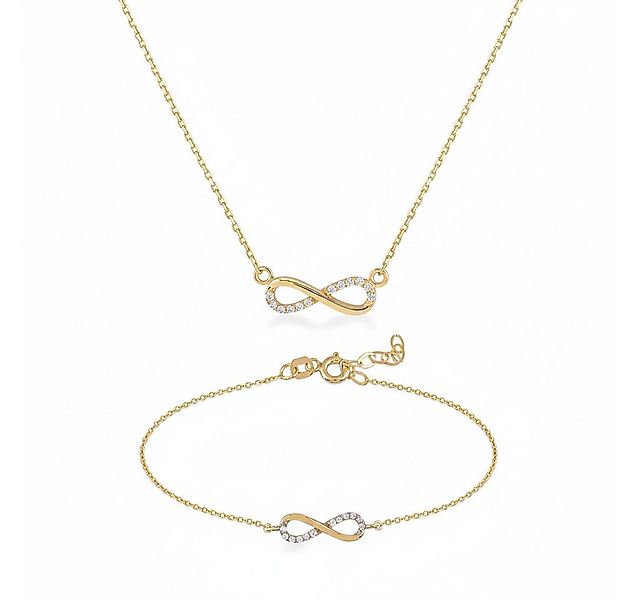 Suzan Gold Schmuckset Eterna Loop – 375 Gold Kette & Armband mit Infinity-S günstig online kaufen