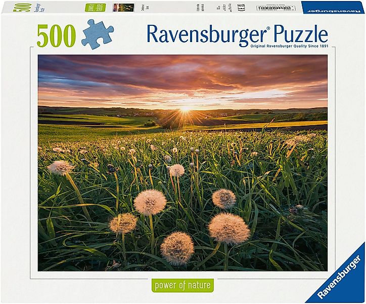 Ravensburger Puzzle power of nature, Pusteblumen im Sonnenuntergang, 500 Pu günstig online kaufen