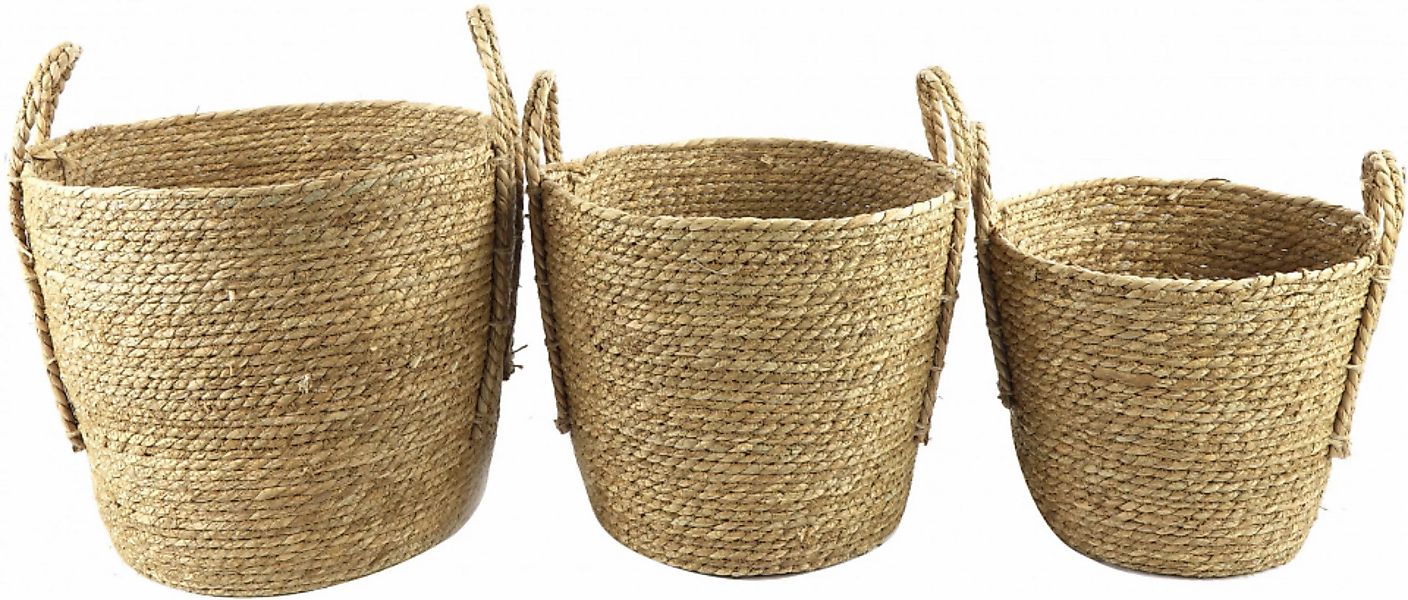 Aufbewahrungskorb Mette 36 X 27 Cm Schilfrohr Natur 3-teilig günstig online kaufen