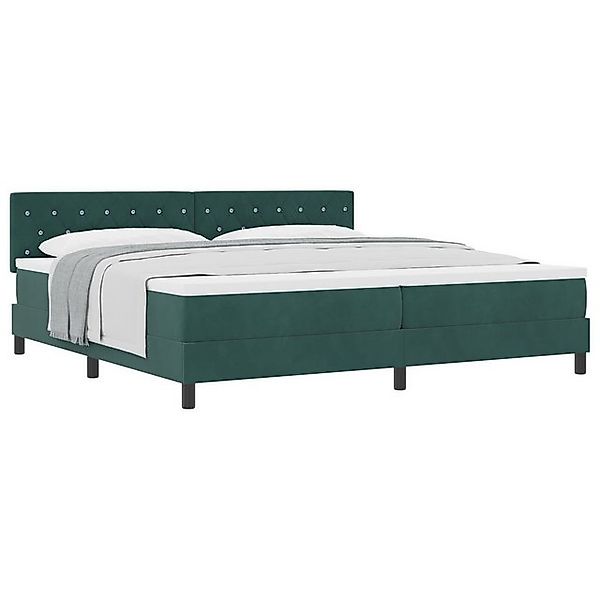 vidaXL Bett Boxspringbett mit Matratze Dunkelgrün 200x200 cm Samt (1-tlg) günstig online kaufen