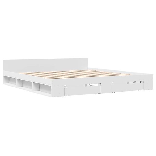vidaXL Bettgestell mit Schubladen Weiß 180x200 cm Holzwerkstoff 3280727 günstig online kaufen