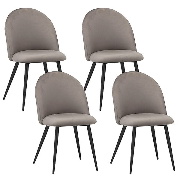 Albatros Esszimmerstuhl CAPO Samt 4er Set Grau günstig online kaufen