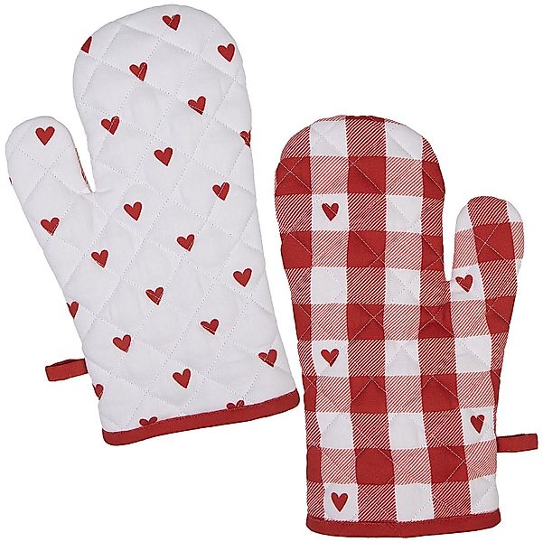 Clayre & Eef Topfhandschuhe Love it, (2-tlg., 2-teilig), Ofenhandschuhe wat günstig online kaufen