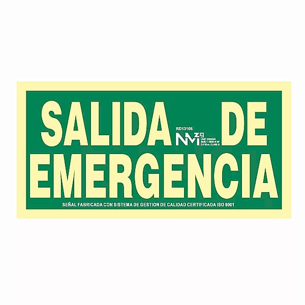 Schild Normaluz Salida De Emergencia Pvc günstig online kaufen