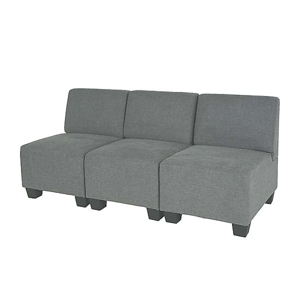 MCW Modular 3-Sitzer Sofa Couch Moncalieri Grau ohne Armlehnen günstig online kaufen