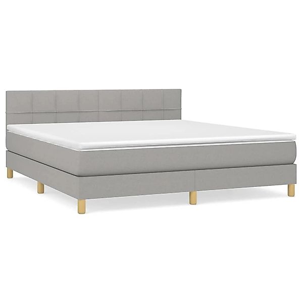 vidaXL Boxspringbett Boxspringbett mit Matratze Hellgrau 160x200 cm Stoff B günstig online kaufen