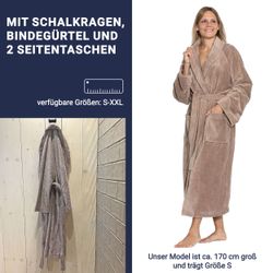 ZOLLNER Unisex-Bademantel, 50% Polyester, 50% Baumwolle, günstig online kaufen