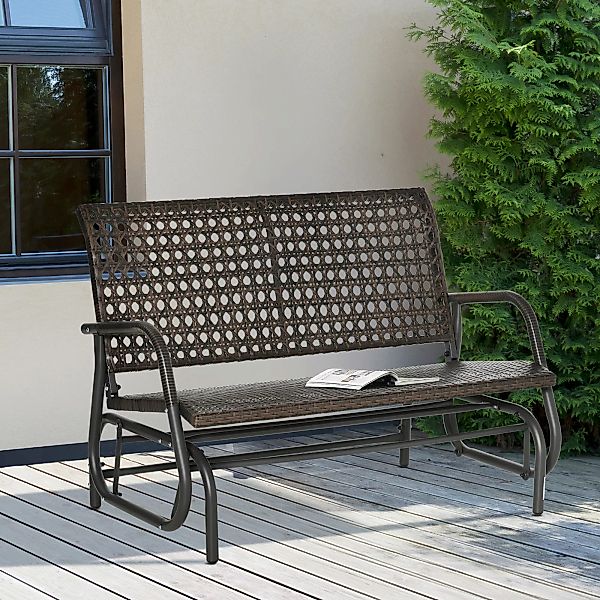 Outsunny Polyrattan Schaukelbank 2-Sitzer, Terrasse Garten Loveseat, Garten günstig online kaufen