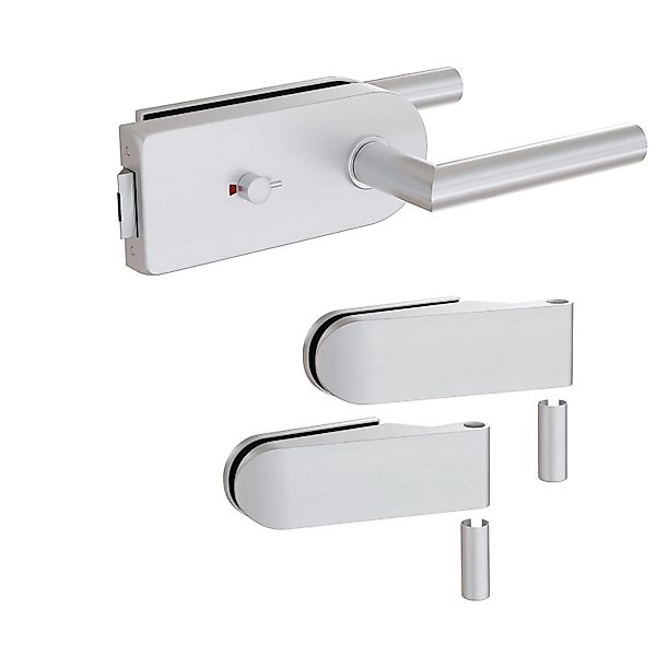 Levidor Glastürbeschlag Studio Rund Sanitär- und WC-Riegel Aluminium günstig online kaufen