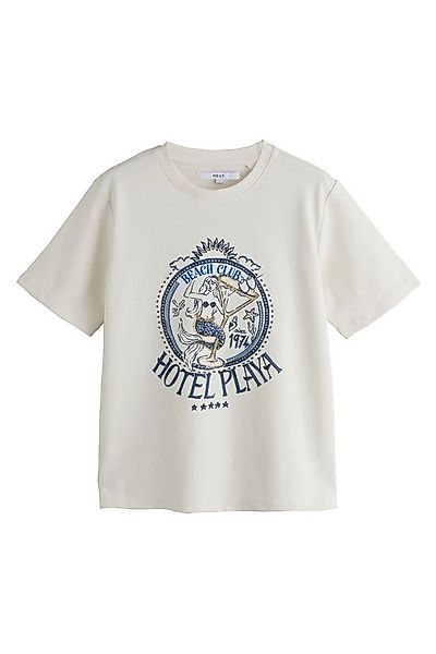 Next T-Shirt Schweres T-Shirt mit Provence-Grafik (1-tlg) günstig online kaufen