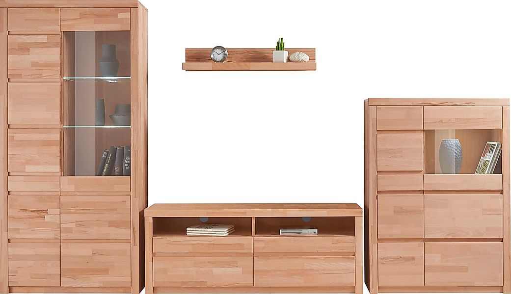 Home affaire Wohnwand »Silkeborg« Set, 4 Stk. tlg. teilmassives Holz günstig online kaufen