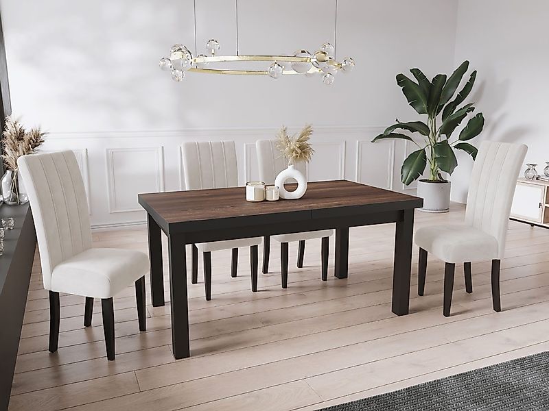 WFL GROUP Esstisch Gemini (5 Gr. – 120/140/160/170/200 cm ausziehbar auf 16 günstig online kaufen