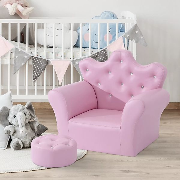 HOMCOM Sessel Kindersofa mit Ottomane Prinzessinnen günstig online kaufen