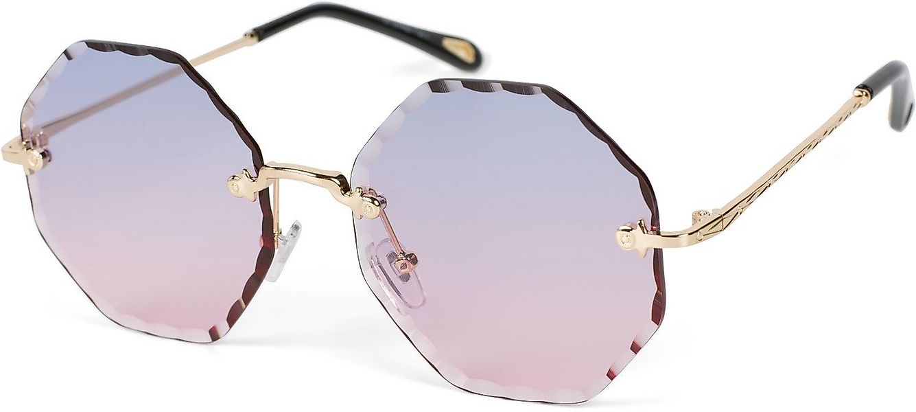 styleBREAKER Sonnenbrille Rahmenlose Runde Sonnenbrille mit Diamant Schliff günstig online kaufen