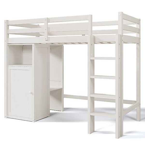 Fanttik Etagenbett Kinder-Hochbett mit Schrank & Regal – 90x200 cm, Weiß günstig online kaufen