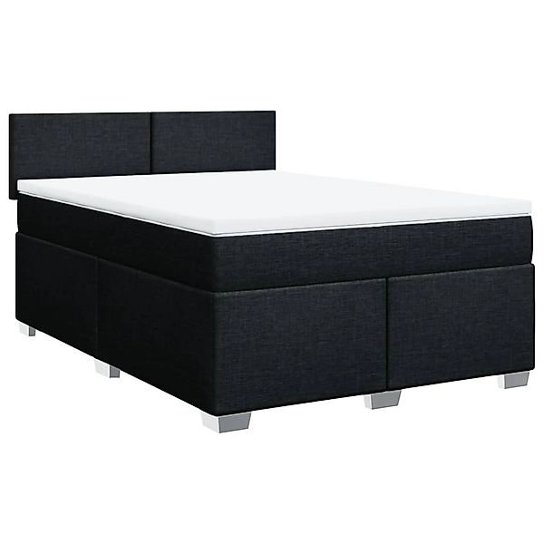 vidaXL Boxspringbett mit Matratze Schwarz 140x190 cm Stoff 3285878 günstig online kaufen