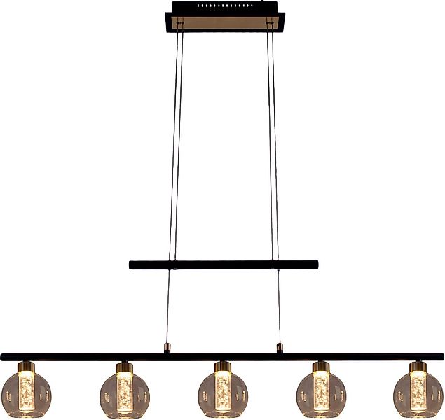 näve LED Pendelleuchte Brass, Warmweiß, 5flammig dimmbar höhenverstellbar L günstig online kaufen