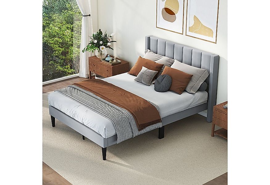 COSTWAY Polsterbett (1-tlg), Bettgestell, Doppelbett, für 140x200cm Matratz günstig online kaufen