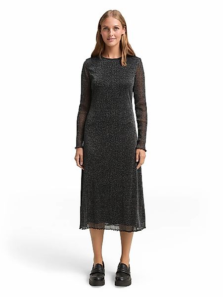 TOM TAILOR Denim Midikleid mit Glitzer-Effekt günstig online kaufen