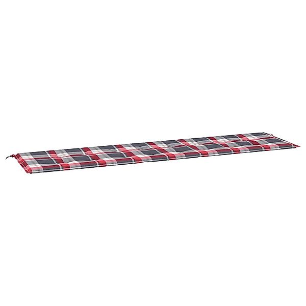 vidaXL Sitzauflage Gartenbank-Auflage Rot Karomuster 200x50x4 günstig online kaufen