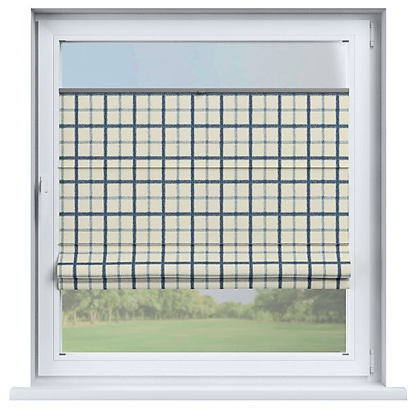 Dekoria Flexibles Raffrollo Sizilien, blau-creme, 130 x 170 cm günstig online kaufen