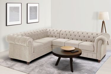 Home affaire Chesterfield-Sofa "Chesterfield Ecksofa, auch in Leder L-Form" günstig online kaufen