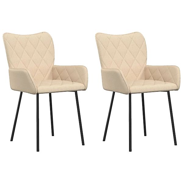 vidaXL Esszimmerstühle 2 Stk Creme Stoff 344830 günstig online kaufen