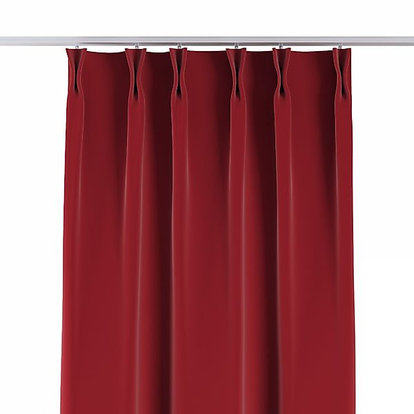 Vorhang mit flämischen 2-er Falten, rot, Velvet (704-15) günstig online kaufen