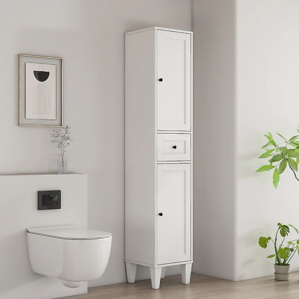 welltime Hochschrank "AMSTERDAM" Badschrank Breite 35cm, 2 Türen und 1 Ausz günstig online kaufen