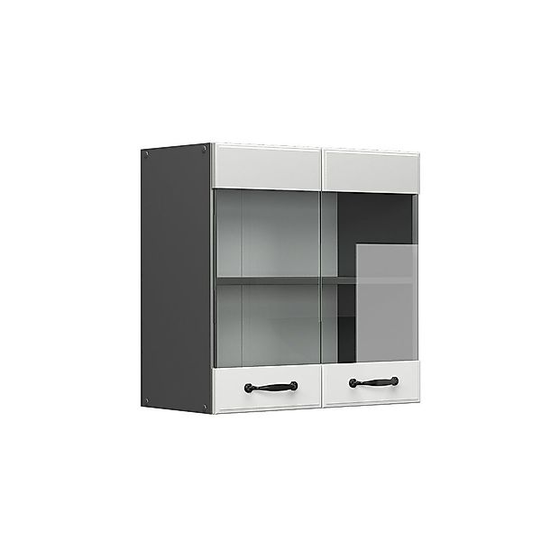 Vicco Glashängeschrank R-Line, Weiß Landhaus/Anthrazit, 60 günstig online kaufen