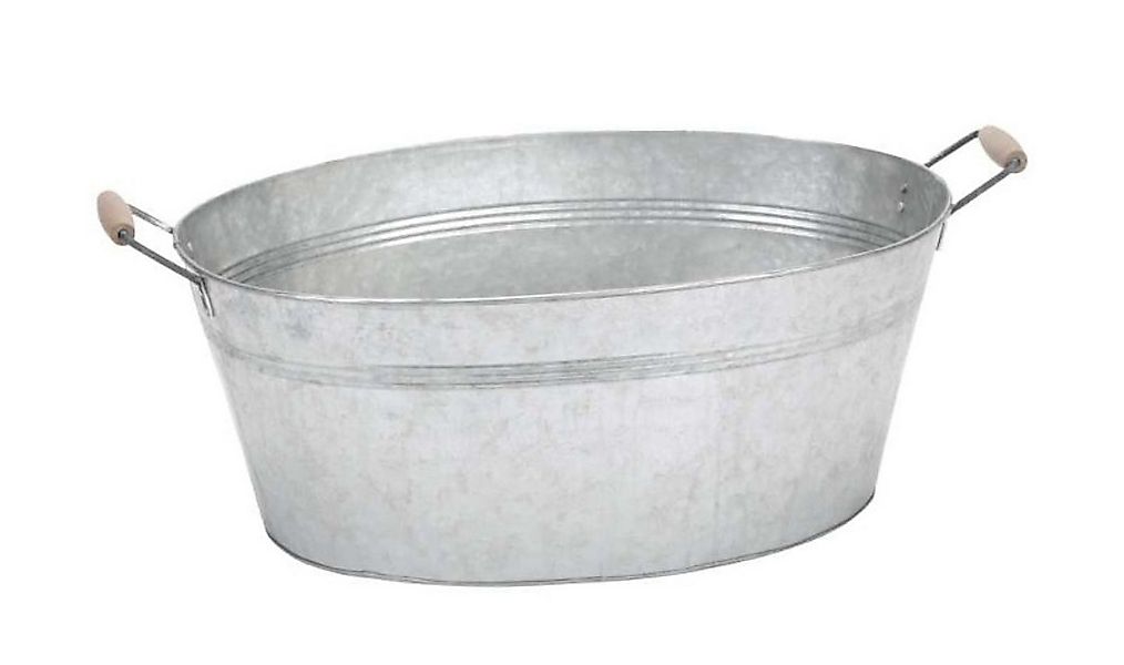 finehomegarden Pflanzschale Zink Schale mit Griff Metall oval Ø38x27cm H19c günstig online kaufen