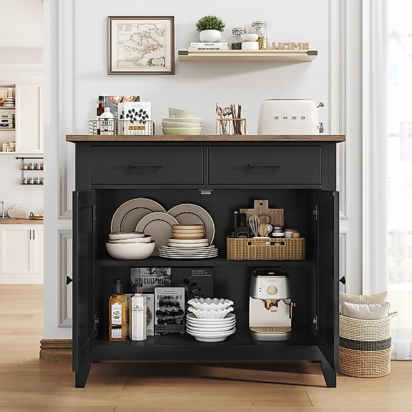 HOMECHO Sideboard, Küchenschrank mit Arbeitsplatte, 2 günstig online kaufen