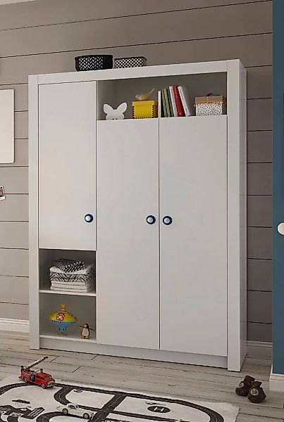 Begabino Drehtürenschrank Paula Kinderzimmerschrank Kleiderschrank 3-trg. W günstig online kaufen