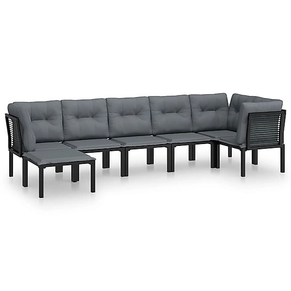 Vidaxl 7-tlg. Garten-lounge-set Schwarz Und Grau Poly Rattan günstig online kaufen