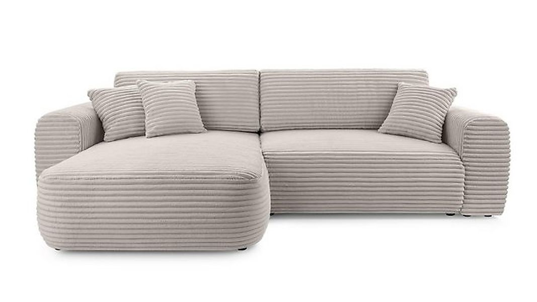 Beautysofa Ecksofa in modischer Cord-Qualität HARMONIA L, mit Schlaffunktio günstig online kaufen
