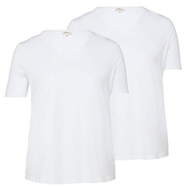 s.Oliver T-Shirt Basic Shirt (2-tlg) V-Ausschnitt, kurzarm, Regular Fit günstig online kaufen