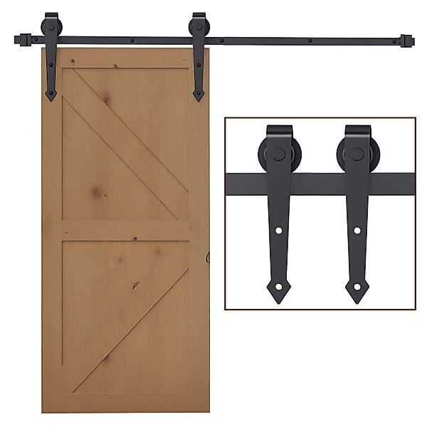 HOMCOM Schiebetür-Beschlagsatz Kohlenstoffstahl 200L x 4B x 0,6H cm Braun günstig online kaufen