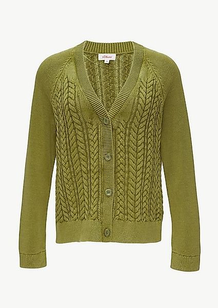 s.Oliver Strickjacke Baumwollcardigan mit Zopfmuster günstig online kaufen