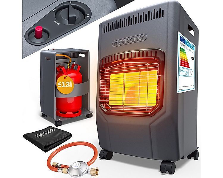 monzana Heizstrahler, 4200W Gasheizung für Innenräume Druckregeler Gasheize günstig online kaufen