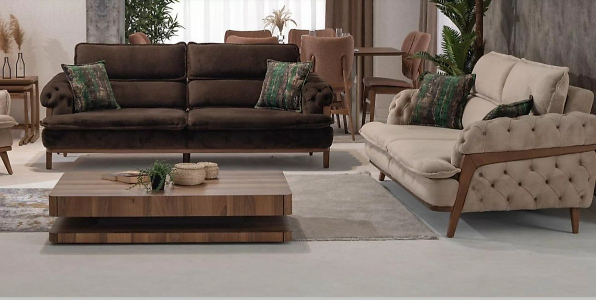 JVmoebel Sofa Sofagarnitur 3+3 Sitzer Set Design Sofas Couchen Textil Relax günstig online kaufen