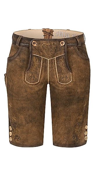 Nübler Trachtenlederhose Lederhose kurz Tilda in Tabak Braun von Nübler günstig online kaufen