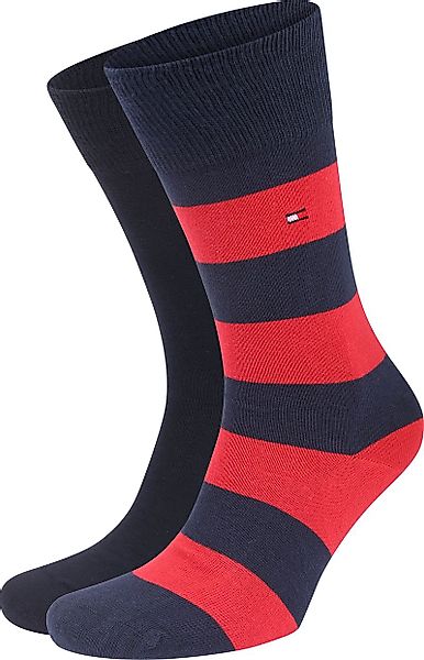 Tommy Hilfiger Socken 2 Paare Rugby Rot - Größe 39-42 günstig online kaufen