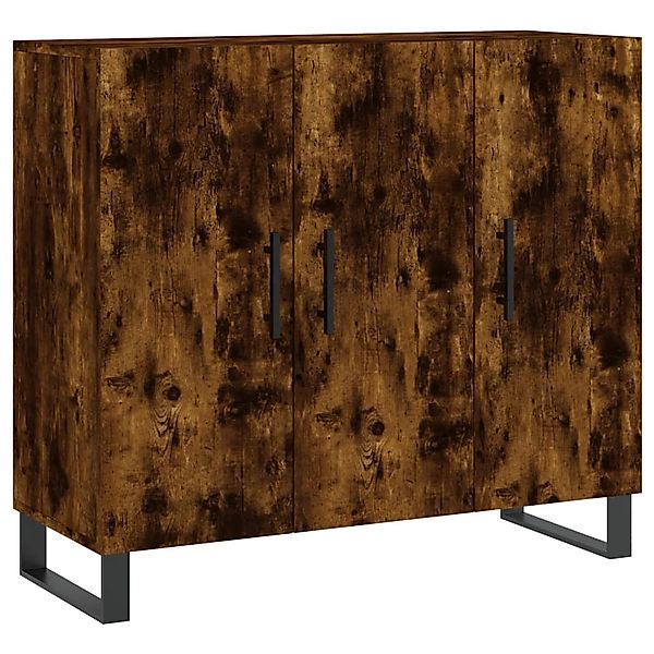 vidaXL Sideboard Räuchereiche 90x34x80 cm Holzwerkstoff 828137 günstig online kaufen