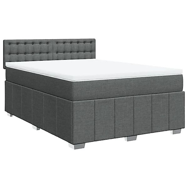 vidaXL Boxspringbett mit Matratze Dunkelgrau 160x200 cm Stoff 3289434 günstig online kaufen