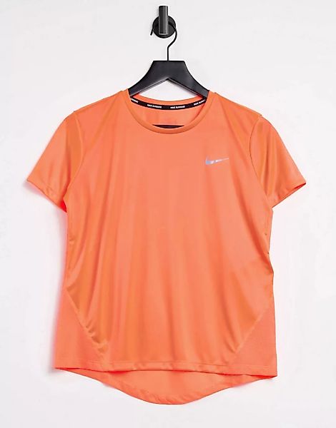 Nike Running – Miler – T-Shirt in Pfirsich-Orange günstig online kaufen