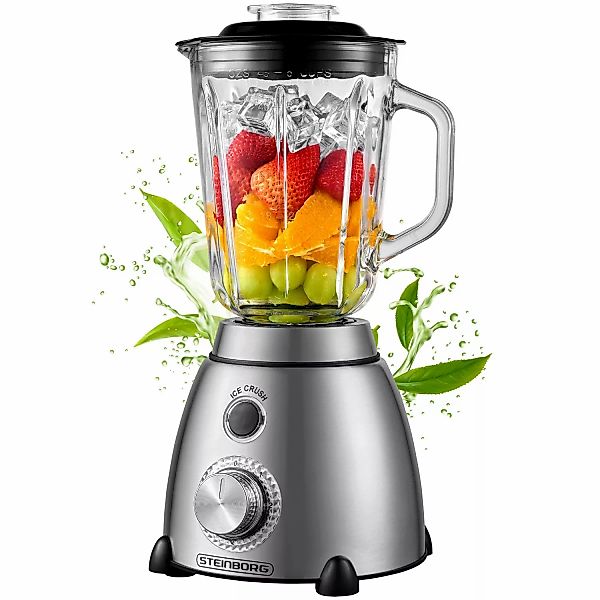 Steinborg SB-7010 Edelstahl Standmixer 1,5 Liter BPA-Frei 600 Watt günstig online kaufen