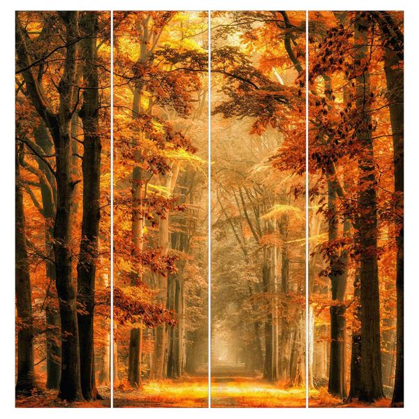 Bilderdepot24 Schiebegardine modern Flächenvorhang blickdicht Märchenwald günstig online kaufen