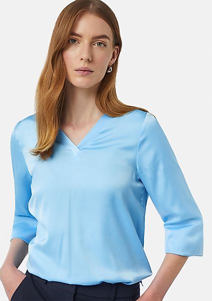 comma Langarmbluse Bluse Satin-Bluse mit V-Ausschnitt günstig online kaufen